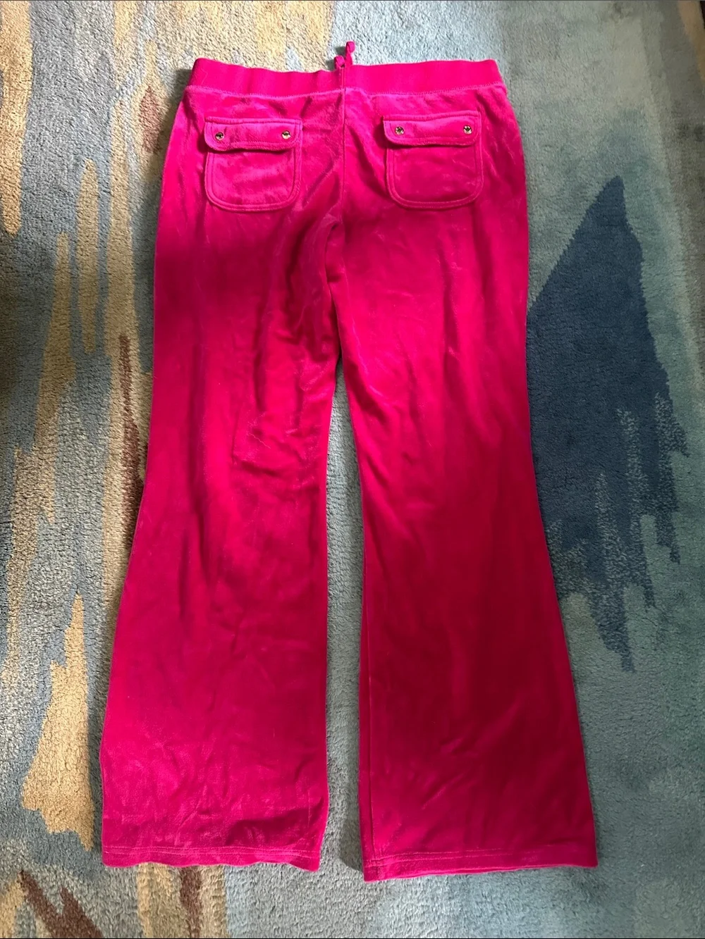 Juicy Couture Hot Pink Velour Flared Joggers
